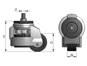 Diagram of Roll and Set Casters for Aluminum Framing