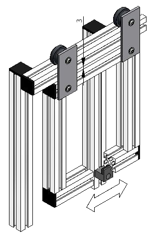 Diagram of Sliding Door Element for Aluminum Framing Systems