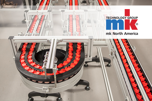 Curved table top chain conveyor from mk North America