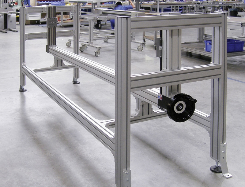 Extruded aluminum t-slot frame with linear module