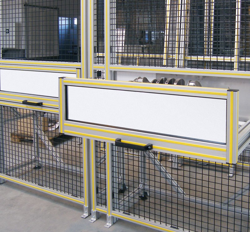 Photo of Extruded Aluminum Machine Guard with an Installed Transfer Drawer