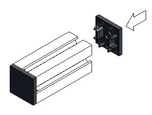 Diagram of End Caps Applies to T-Slot Aluminum Profiles