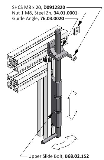 Door Side Bolt Diagram for Aluminum Framing Systems