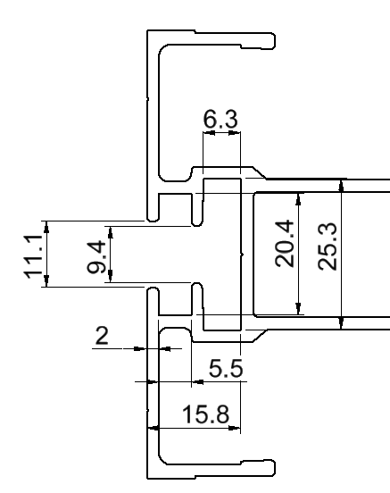 Double t-slot detail