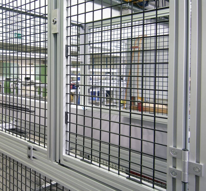 Access door on PVC wire mesh guard