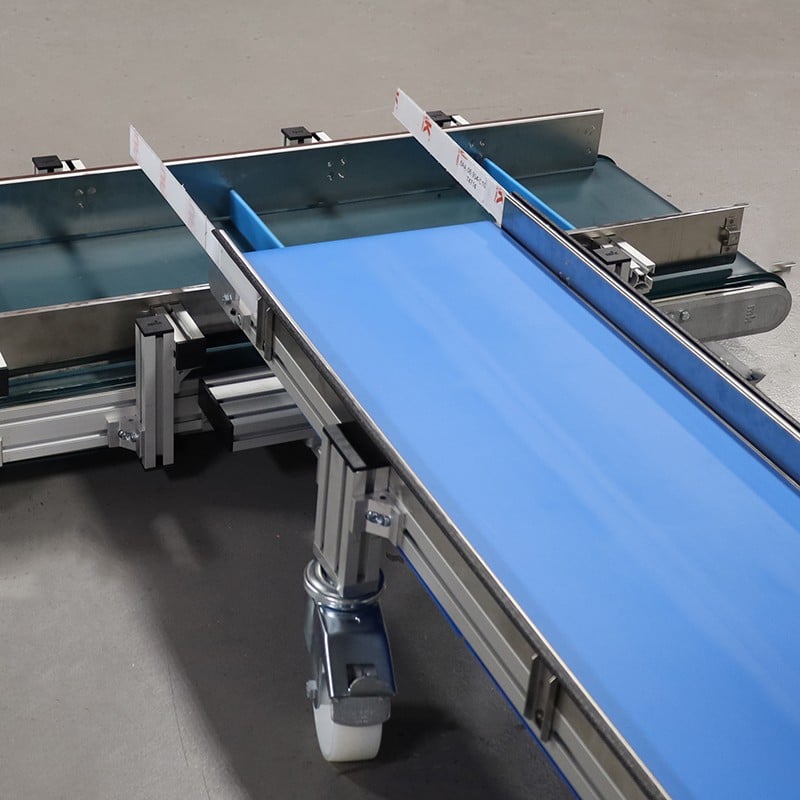 Two Belt Conveyors at a Right Angle