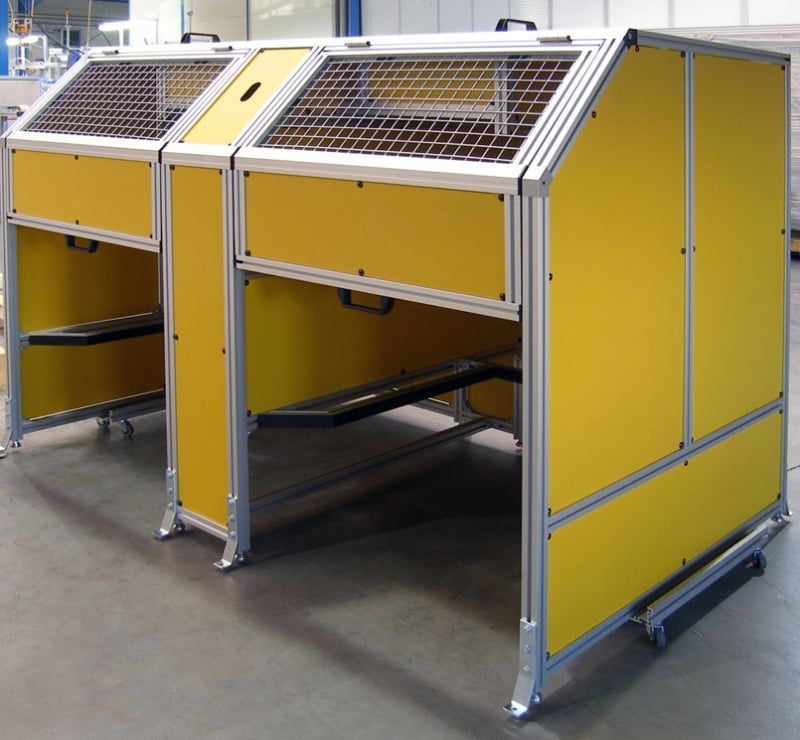 Machine guard with yellow paneling