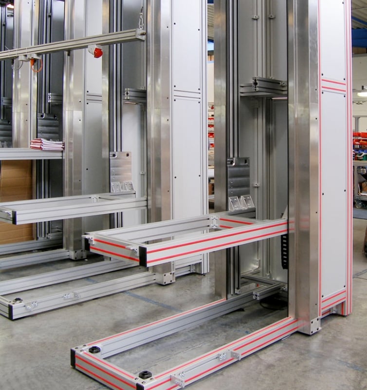 Extruded aluminum elevators for factory automation