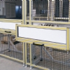 Black PVC mesh guard with yellow pull out shelves