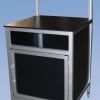 Aluminum extrusion lab cart with black paneling