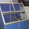 Aluminum extrusion machine guard with blue paneling