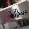 Stainless steel conveyor with CleanMove logo