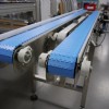 Blue and white belt stainless steel conveyor