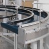 curve belt conveyor with side rails