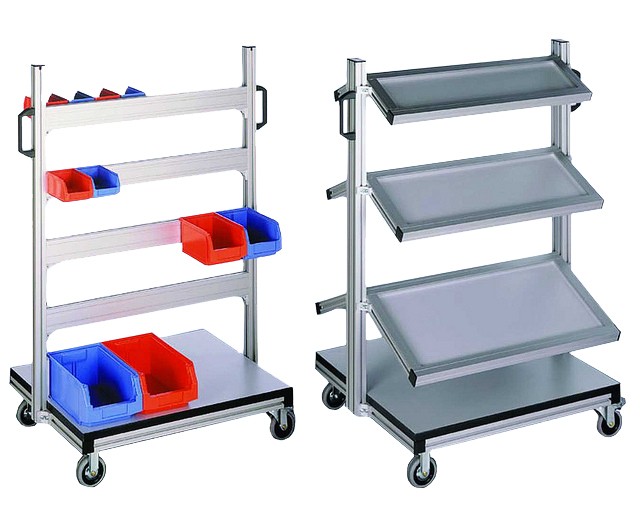 Two Industrial Carts Made from Extruded Aluminum