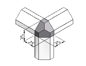 NORDLINGER PRO Profil jonction d'angle - Aluminium - 2/4R 28 mm R3/5 mm x  670 mm - Noir