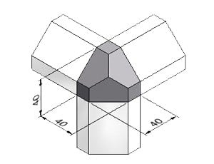 NORDLINGER PRO Profil jonction d'angle - Aluminium - 2/4R 28 mm R3/5 mm x  670 mm - Noir