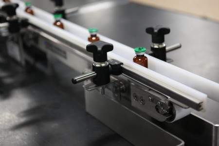 A custom flat belt hygienic stainless steel conveyor