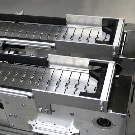 Dual Lane Steel Table Top Chain Conveyor | SBF-P 2000