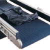 mk GUF-P 2041 is a heavy duty belt conveyor A flat belt conveyor from mk carrying plastic parts.