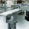 Custom side rails on a GUF-P MINI belt conveyor Flat belt conveyor with custom side rails
